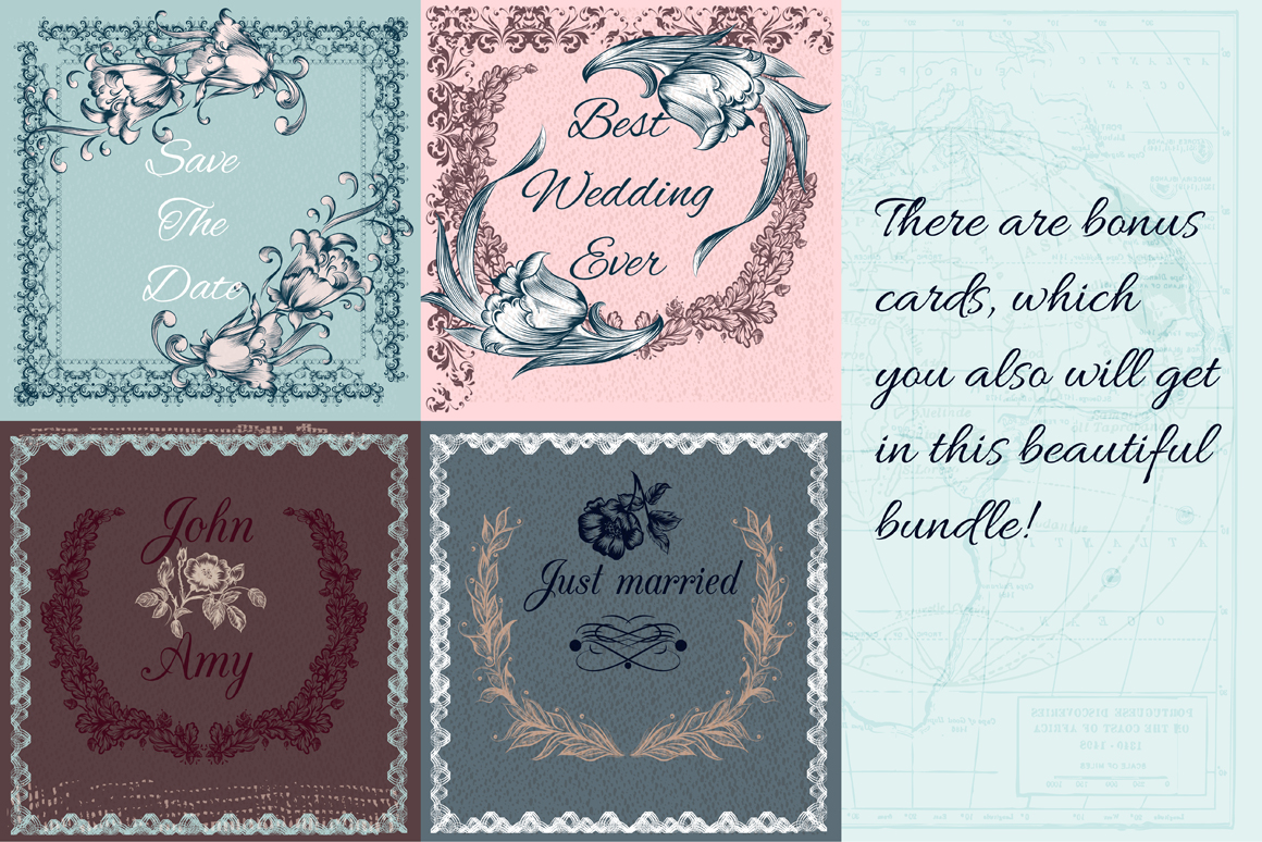 Vector wreath and frames