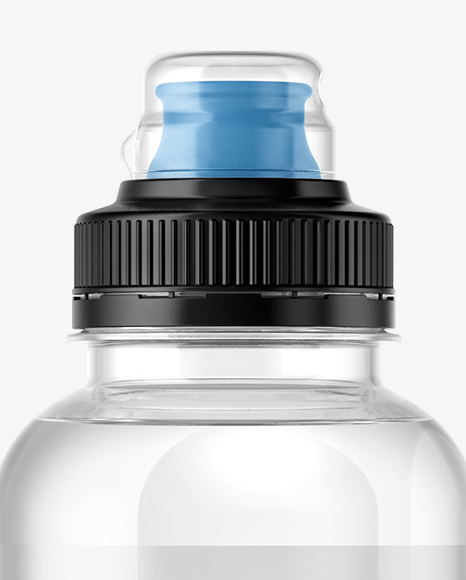 Clear Water Bottle with Sport Cap Mockup