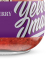 Glass Jar with Strawberry Jam Mockup - Front View