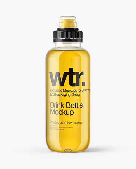 Energy Drink Bottle with Sport Cap Mockup