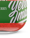 Glass Jar with Strawberry Marmalade Mockup - Front View