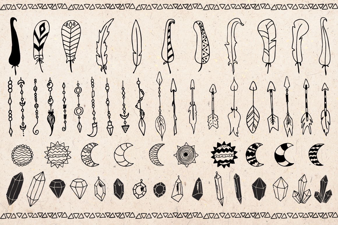 Hand drawn Boho doodles Hand drawn Boho doodles