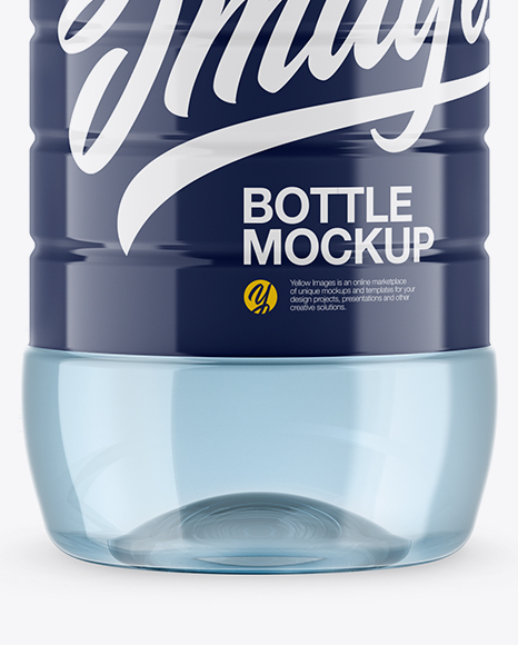 Blue PET Water Bottle Mockup