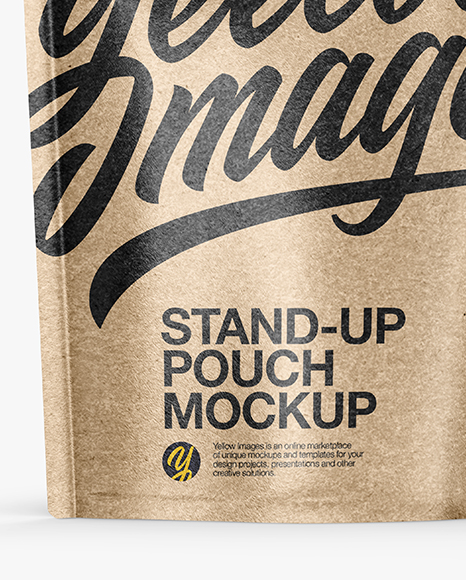 Kraft Paper Stand-up Pouch Mockup