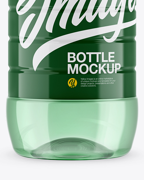Green PET Water Bottle Mockup