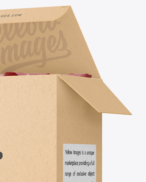 Kraft Box W/ Triangular Snack Mockup