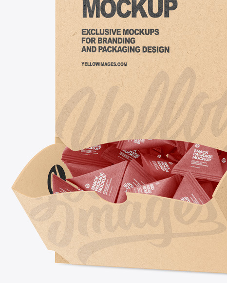 Kraft Box W/ Triangular Snack Mockup