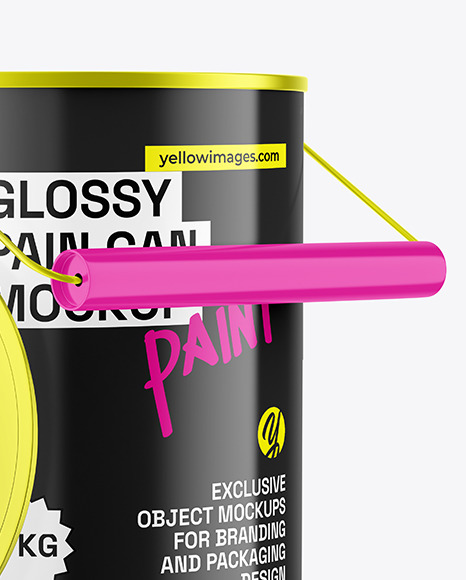 Glossy Paint Can Mockup