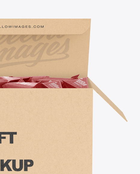 Kraft Box W/ Triangular Snack Mockup