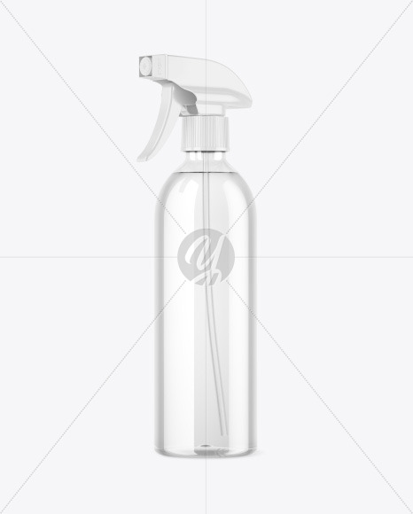 Clear Plastic Spray Bottle Mockup