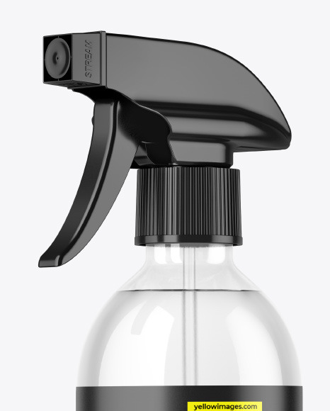 Clear Plastic Spray Bottle Mockup