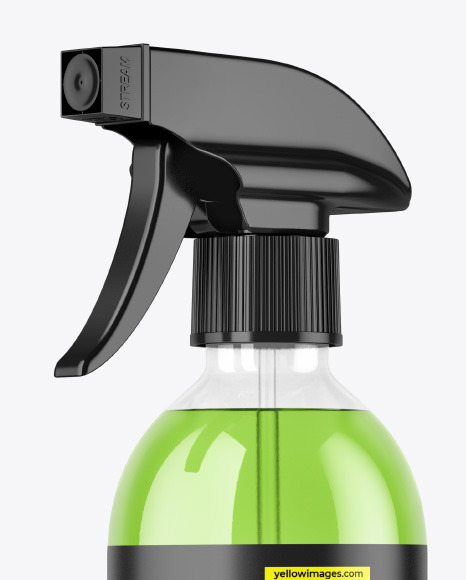 Clear Plastic Spray Bottle Mockup