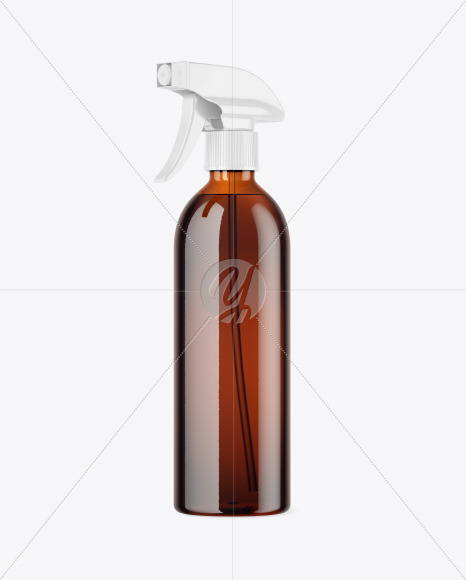 Amber Plastic Spray Bottle Mockup