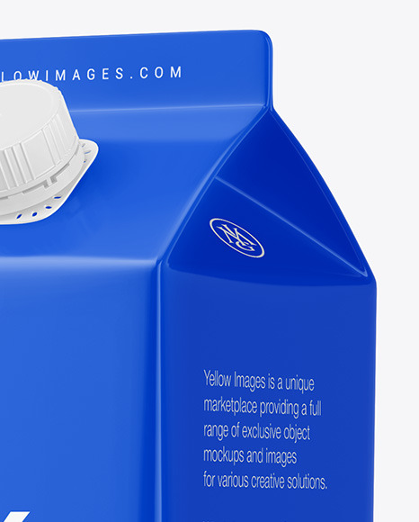 Glossy Carton Pack with Screw Cap Mockup