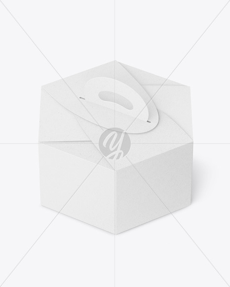 Hexagon Kraft Box W/ Handle Mockup