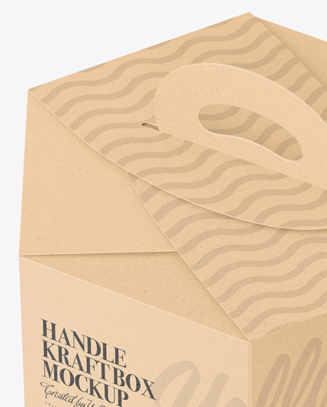 Hexagon Kraft Box W/ Handle Mockup