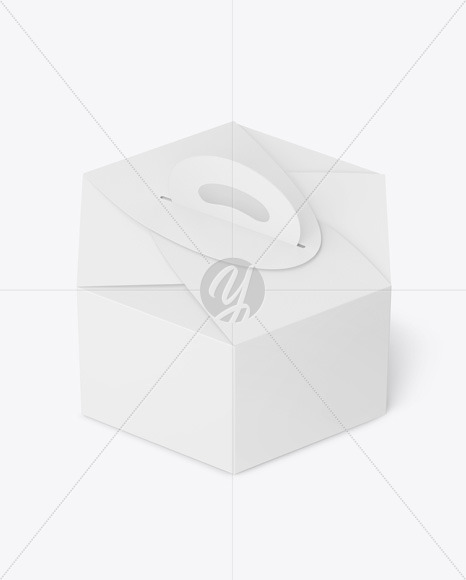 Hexagon Paper Box W/ Handle Mockup