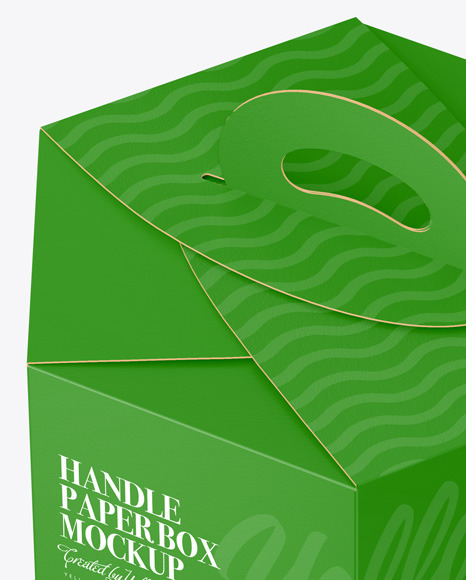 Hexagon Paper Box W/ Handle Mockup