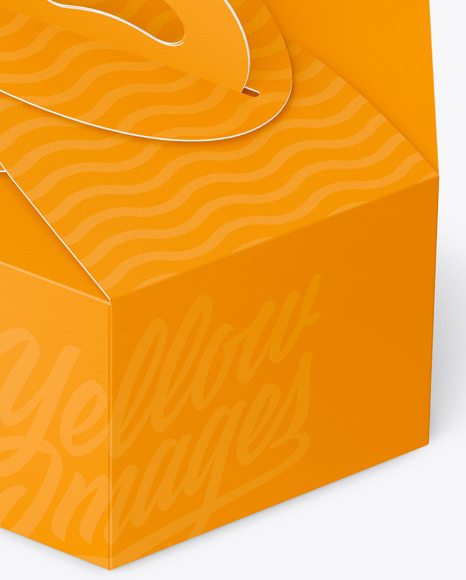 Hexagon Paper Box W/ Handle Mockup