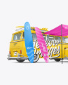 Camper Van W\ Surfboards Mockup - Back Half Side View