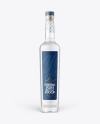 Square Clear Glass Vodka Bottle Mockup