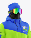 Snowboard Kit Mockup - Front Half Side View