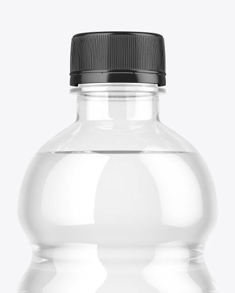 Clear Plastic Bottle w/ Water Mockup