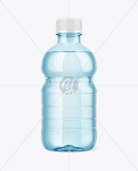 Colored Plastic Bottle w/ Water Mockup