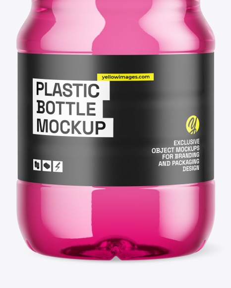 Clear Plastic Bottle w/ Drink Mockup