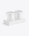 Coffee Cup Holder W/ Cups Mockup