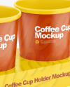 Coffee Cup Holder W/ Cups Mockup