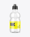 Clear Plastic Bottle w/ Water &amp; Sport Cap Mockup