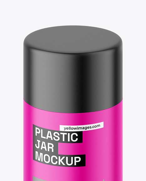 Matte Plastic Powder Jar Mockup Matte Plastic Powder Jar Mockup