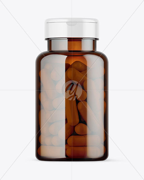 Amber Pills Bottle Mockup