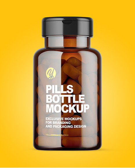 Amber Pills Bottle Mockup Amber Pills Bottle Mockup