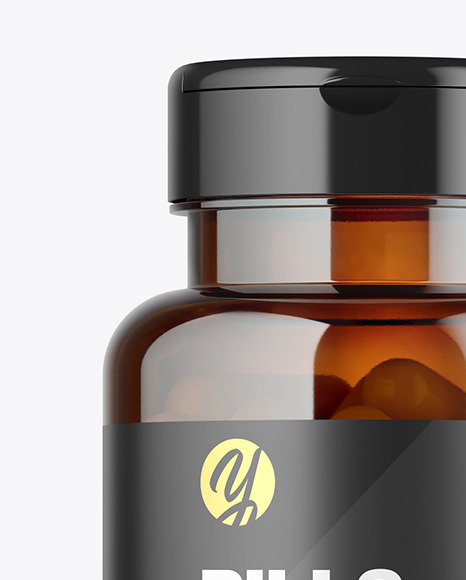 Amber Pills Bottle Mockup