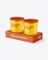 Kraft Cup Holder W/ Cups Mockup