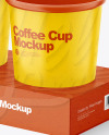 Kraft Cup Holder W/ Cups Mockup