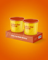 Kraft Cup Holder W/ Cups Mockup