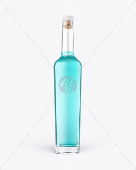 Square Clear Glass Gin Bottle Mockup