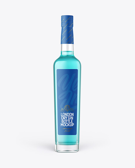 Square Clear Glass Gin Bottle Mockup