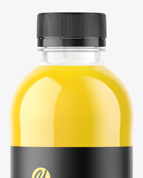 Clear Plastic Bottle w/ Juice Mockup