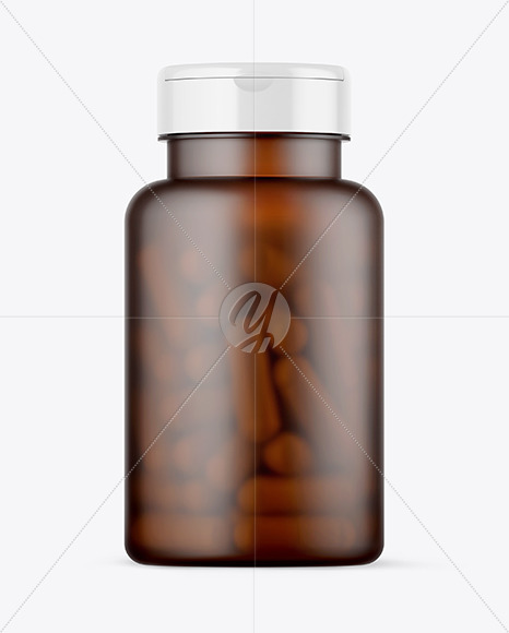 Frosted Amber Pills Bottle Mockup Frosted Amber Pills Bottle Mockup