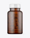 Frosted Amber Pills Bottle Mockup