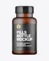 Frosted Amber Pills Bottle Mockup