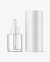 Clear Glass Dropper Bottle w\ Paper Tube Mockup