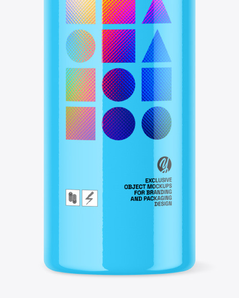 Glossy Plastic Spray Bottle Mockup