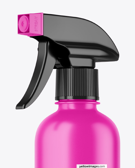 Matte Plastic Spray Bottle Mockup