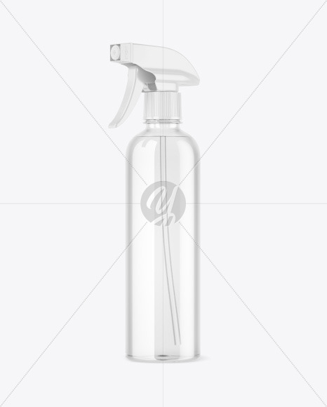 Clear Plastic Spray Bottle Mockup