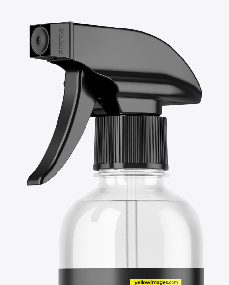 Clear Plastic Spray Bottle Mockup